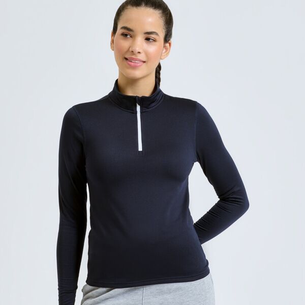 Women's TriDri® recycled long sleeve brushed back ¼ zip Thumbnail